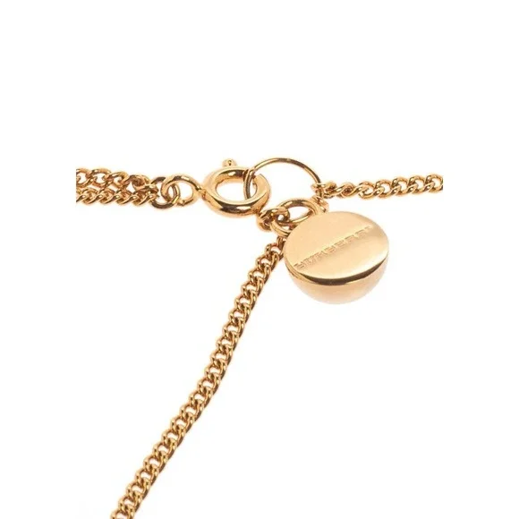 Burberry Multichain Pendant Necklace Gold Tone Black Marbled Resin Box Italy NEW - Picture 7 of 13